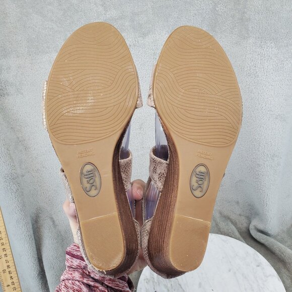 Sofft Shoes Womens Size 7 Brown Shimmer Leather Mauldin Strappy Sandals - Picture 7 of 11